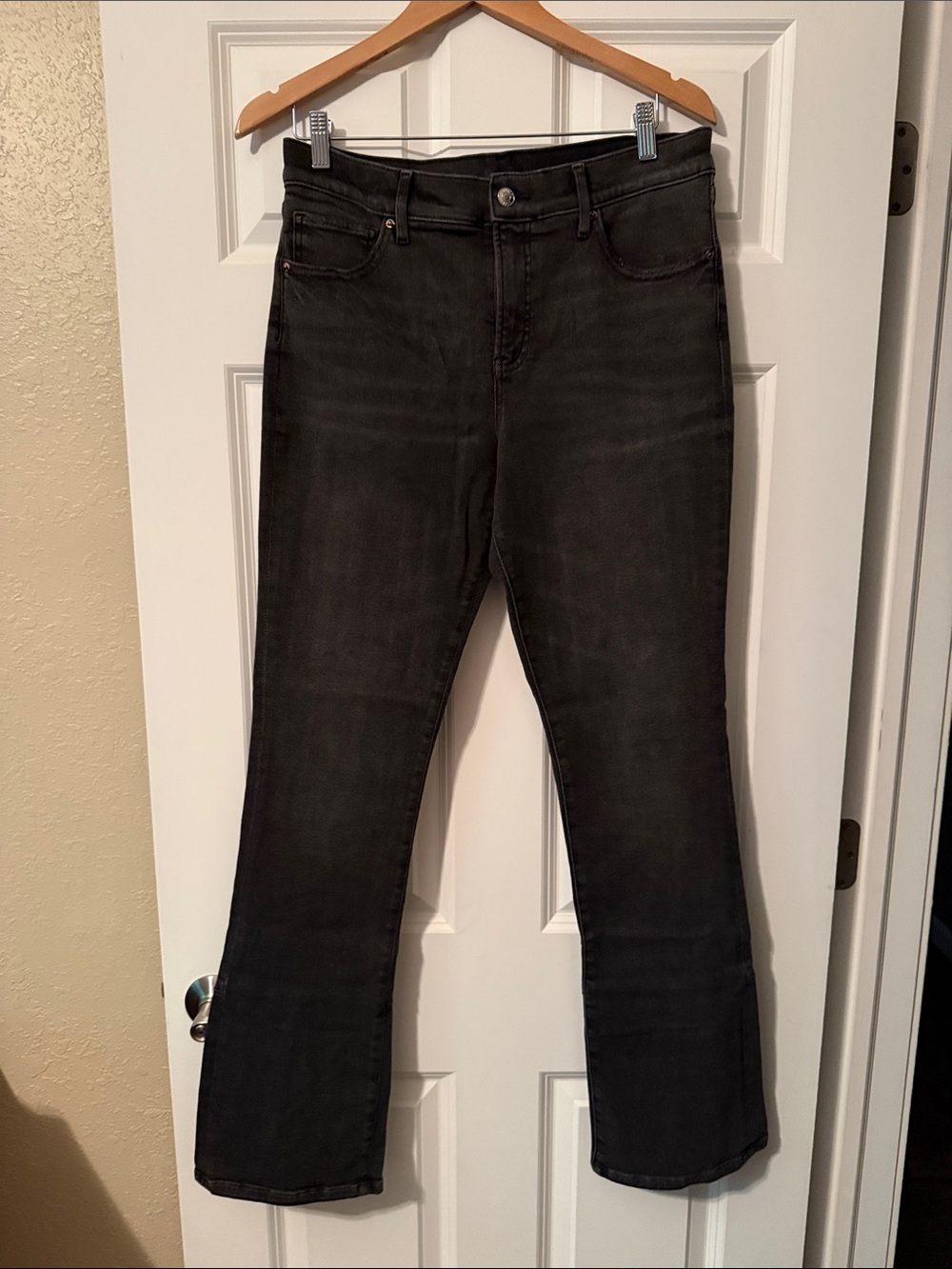 Express Women's Midrise Skyscraper Dark Gray Flare Jeans